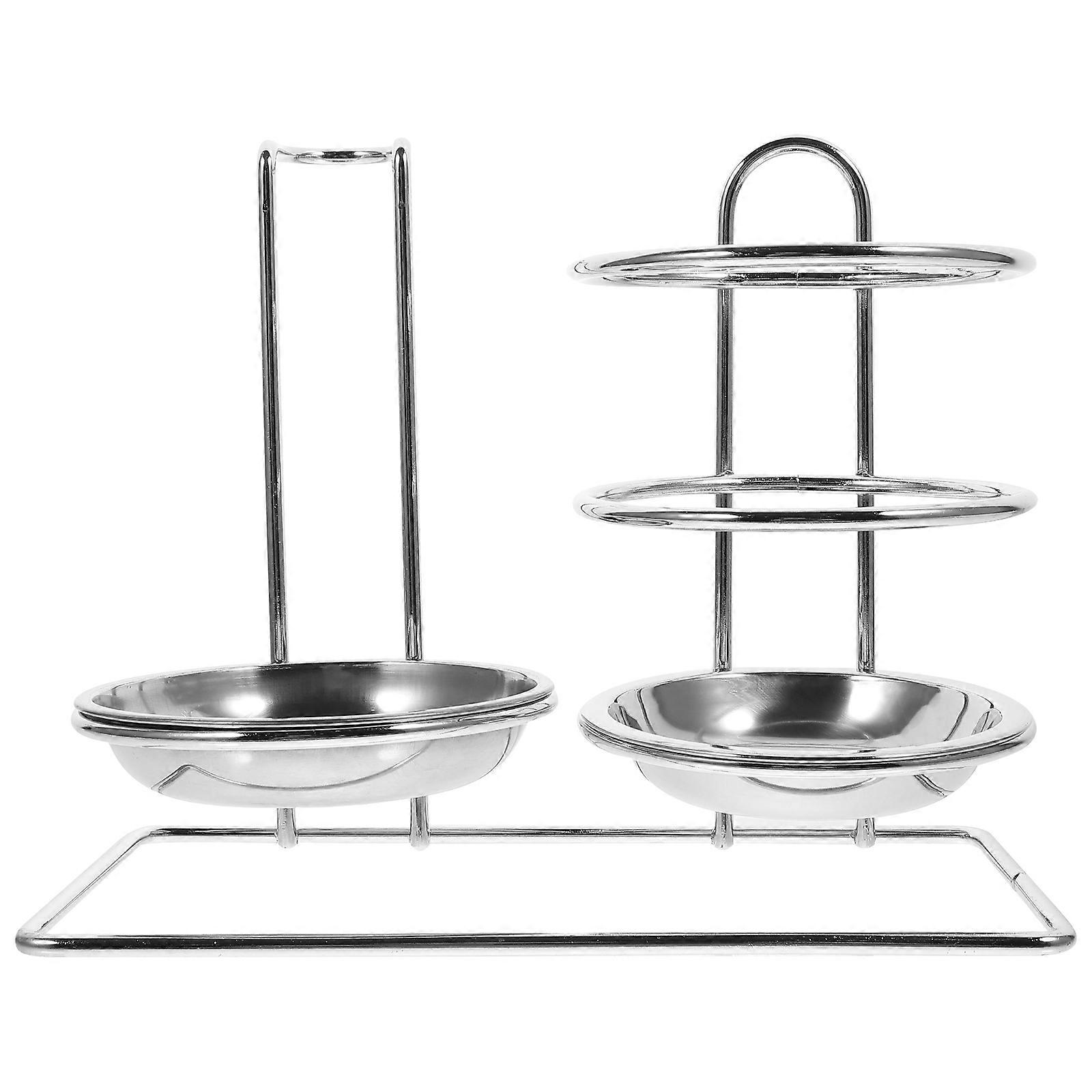 Spoon Rest Holder Stainless Steel Ladle Chopstick Storage Home Use 22X18X11CM Prevent Rolling 1Set