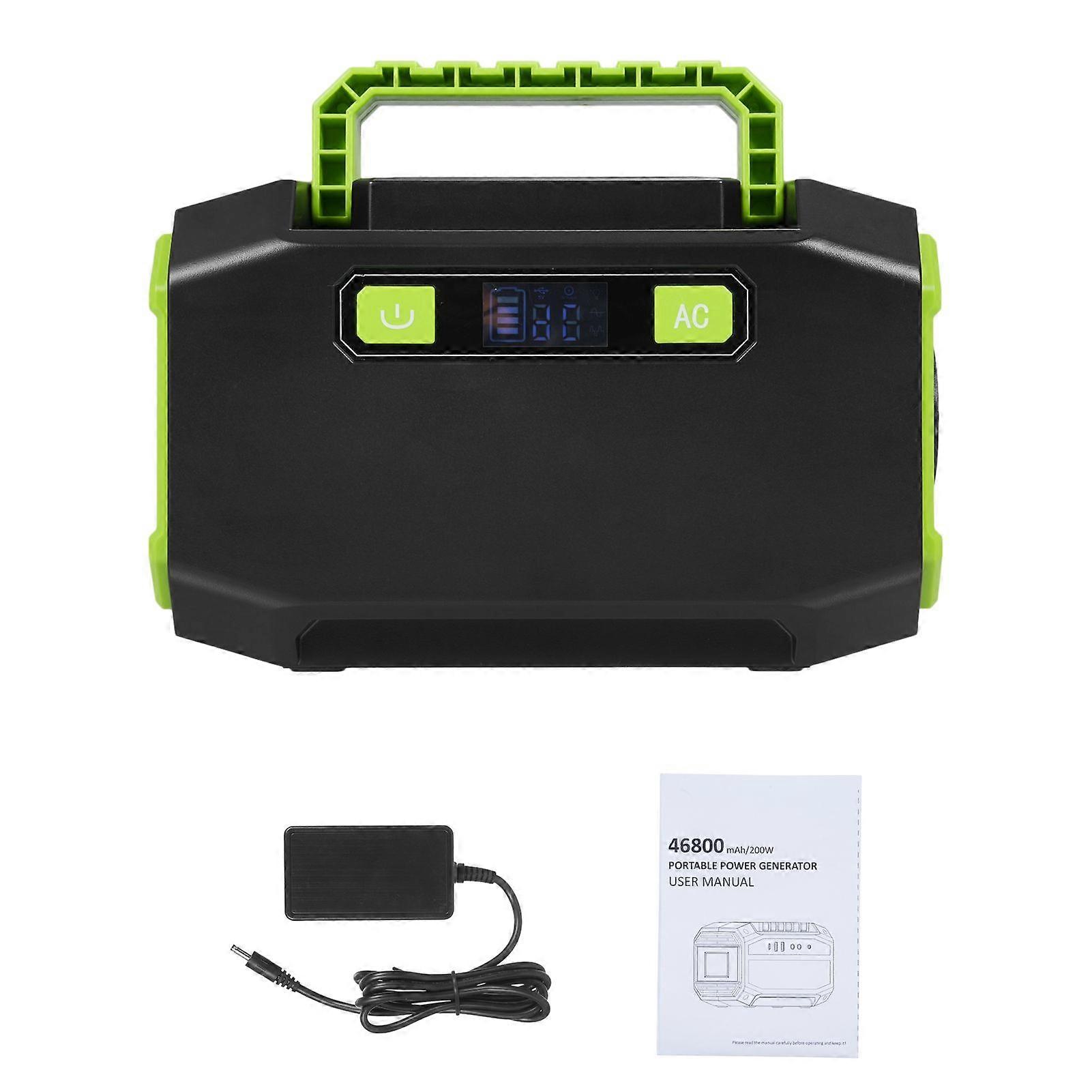 Portable Power Station, 200W 173Wh Outdoor Generator with LED Lights for Home Use, Emergency Backup, Road Trip Camping EU MK64945