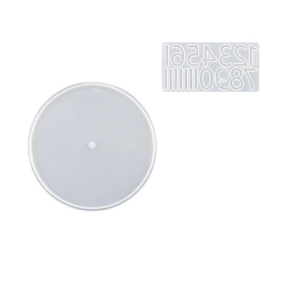 Silicone Resin Mould For Clock - Round Epoxy Resin Clock Mold With Arabic And Roman Numerals, DIY Wall Clock Kit, 270mm