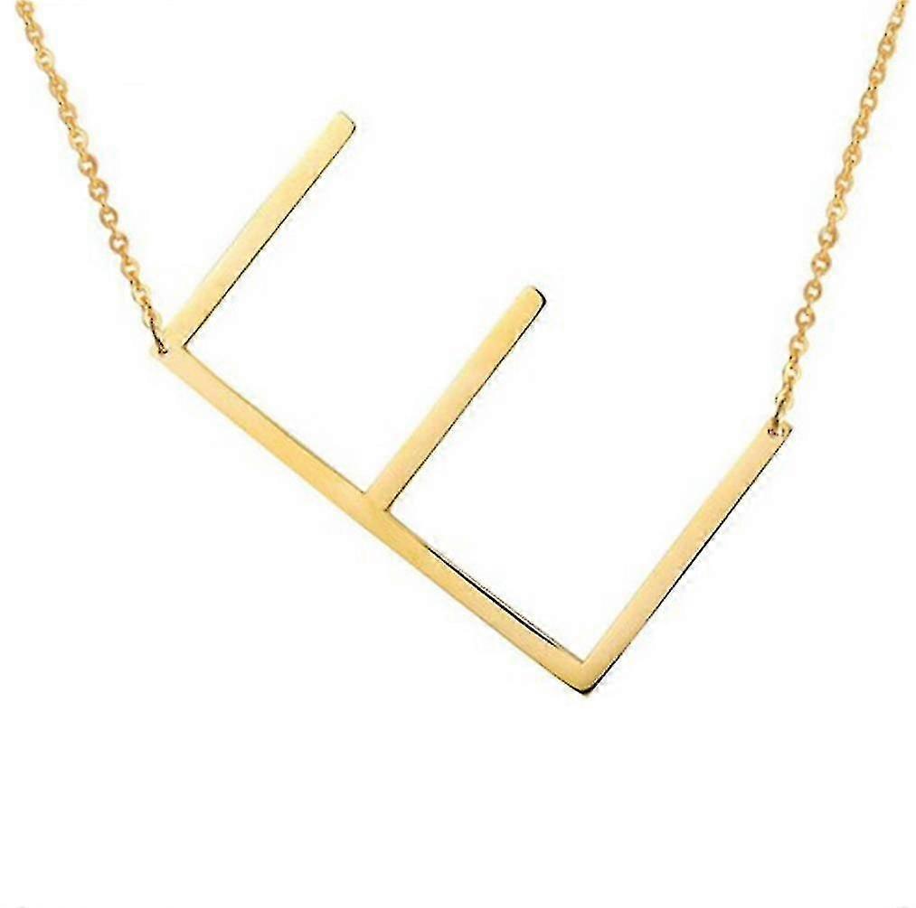 Grand collier initial en acier inoxydable Big Letter Script Name Monogram Pendentif Collier pour femmes Cadeau (de l’alphabet 26 A-z)