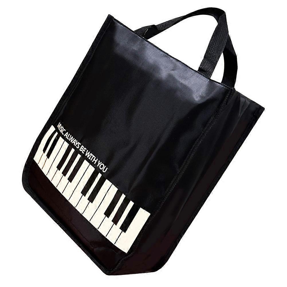 Music Sheet Storage Bag Portable Music Score Organizer For Daily Outing Rectangular Black 1Set