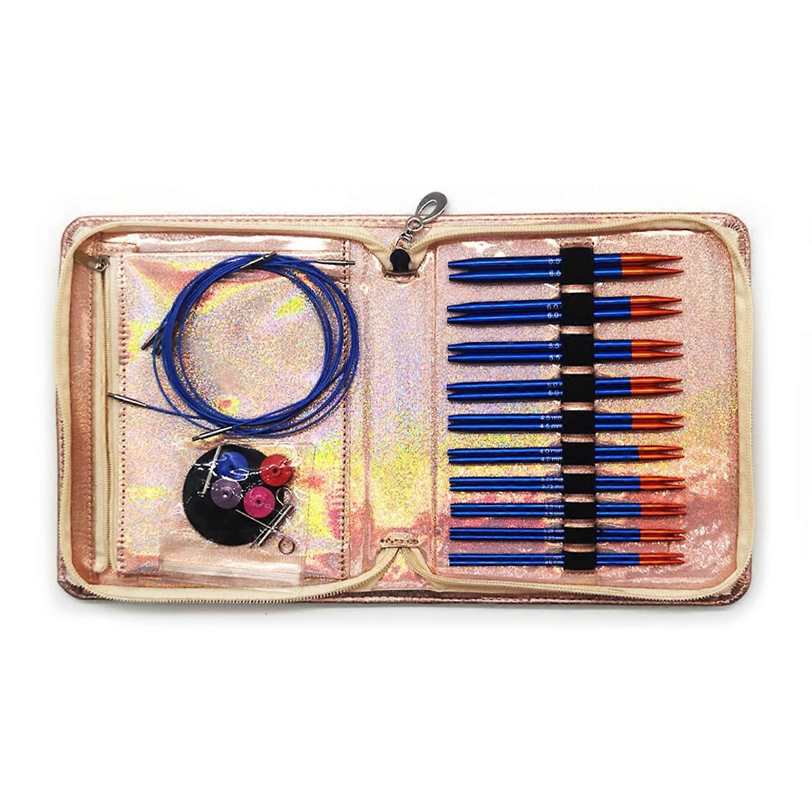 Interchangeable circular knitting needle set, size 3.0 mm 6.5 mm, short circular needles, knitting tool, replaceable circular knitting needles