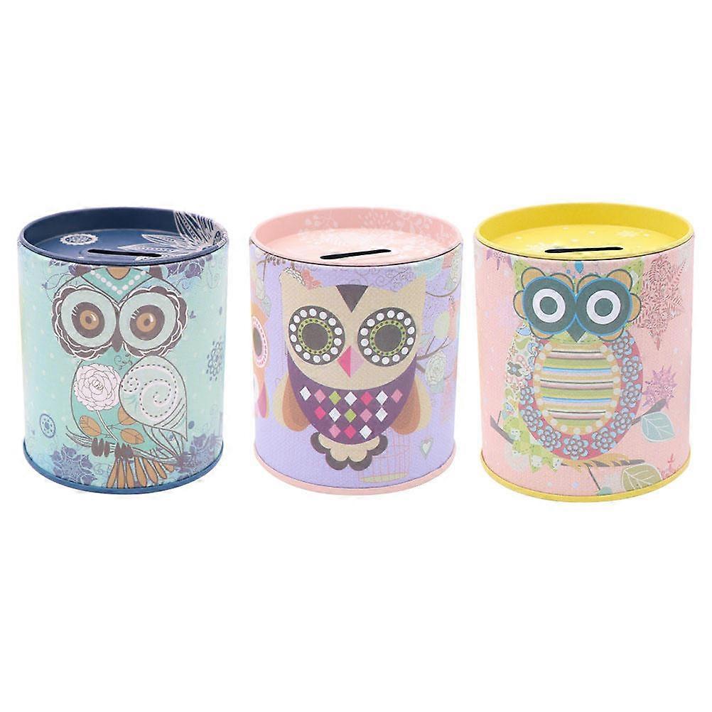 Children Money Boxes Owl Saving Boxes Party Decorative Item Safe Money Box 3Set