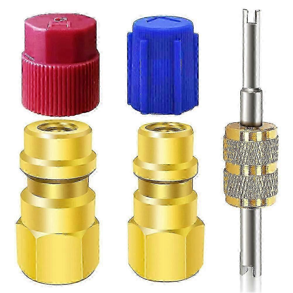 AC Conversion Kit from R12 to R134a with Filling Valve Fittings and Retrofit Quick Disconnect Couplers for Air Conditioner (PrettyJ)