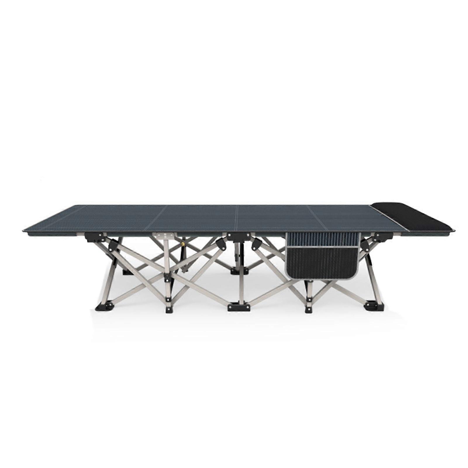 Folding bed, foldable camping bed for adults, portable, easy to carry, black.