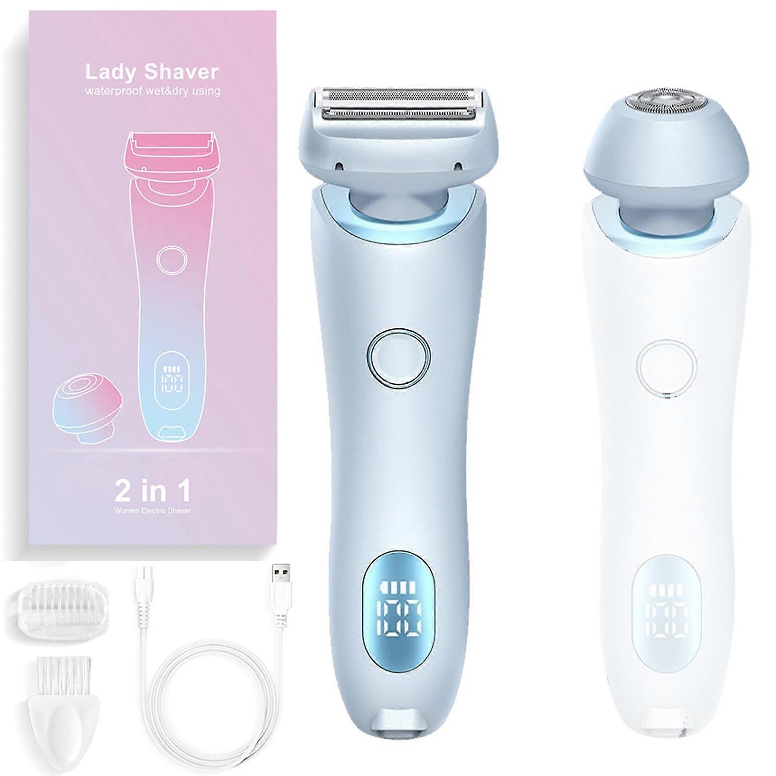 Solys Smooth Shave Razor, 2in1 Wet and Dry Shaver, Waterproof Face Razor (Blue)