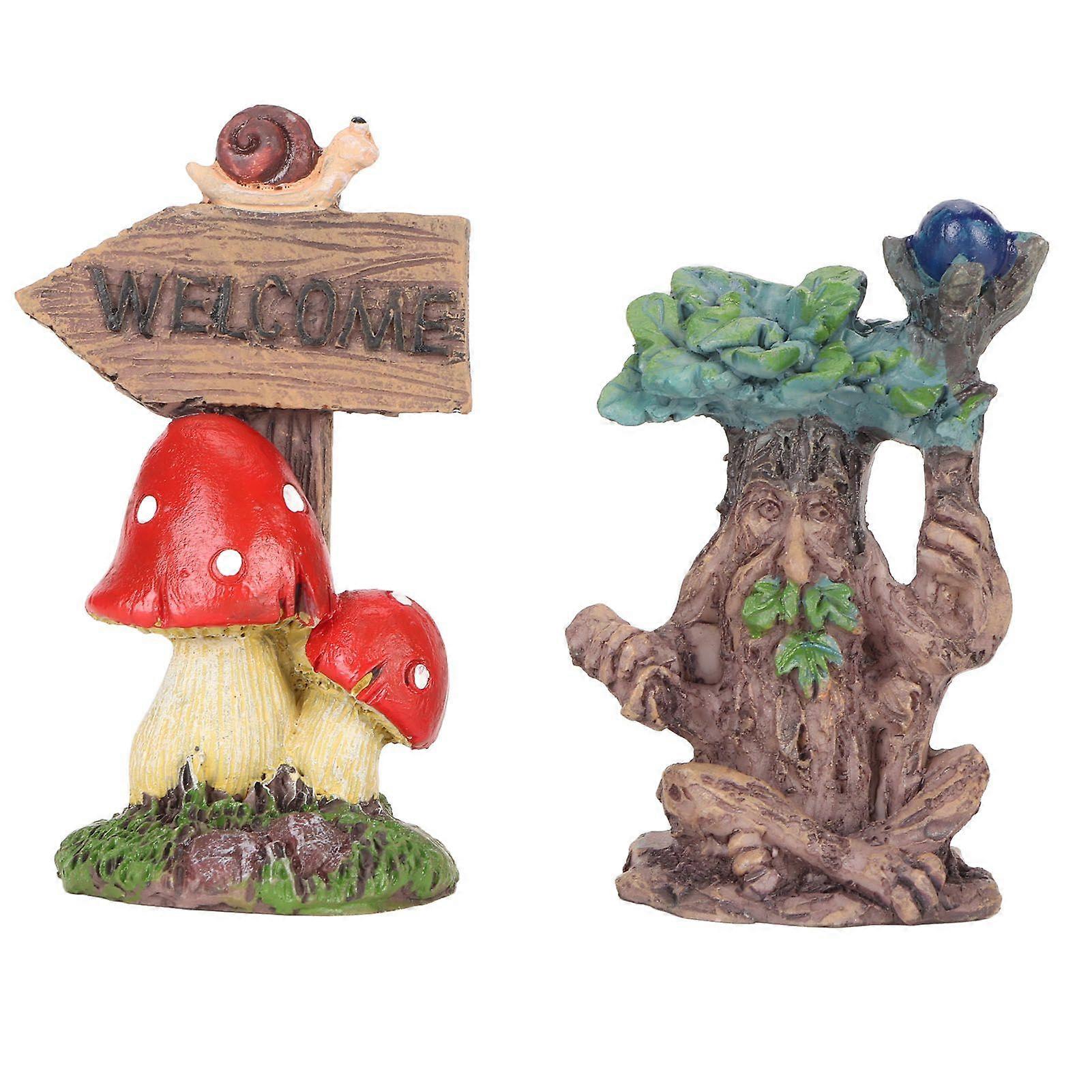 2025 Latest Model  Miniature Magic Tree Statue Set Synthetic Resin Tree