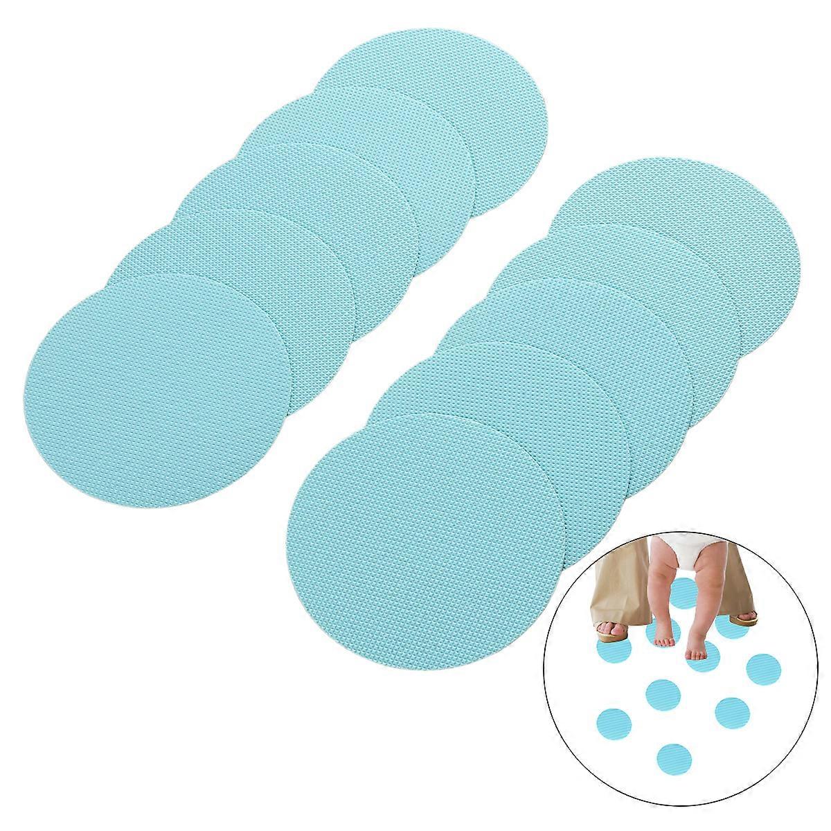 Sky Blue PEVA Slip Discs for Bathtubs Showers – Non Slip Adhesive Stickers for Wet Surfaces Easy Application Strong Adhesion