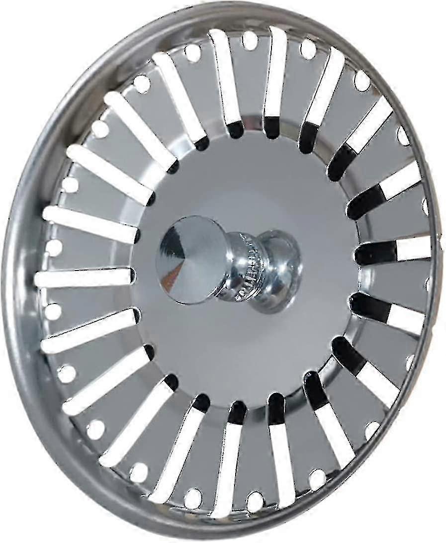 84mm Stainless Steel Kitchen Sink Strainer, Dual-Function Drain Plug, Silver​