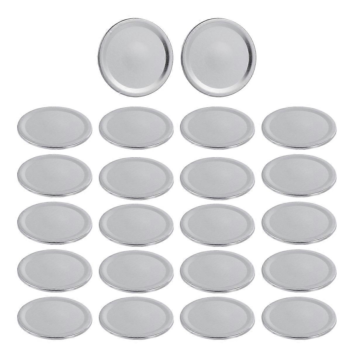 24PCS Leakproof Tinplate Jar Covers Sealing Lids for Mason Jars Reusable Round Storage Plates Easy to Use Food Storage