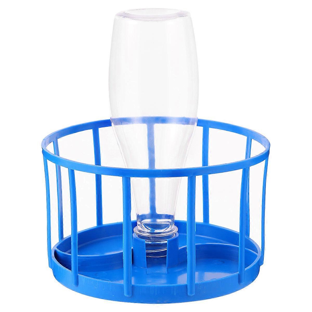 Reptile Water Feeder Pet Feeding Supplies Food Bowl for Lizard Turtle Blue Round Shape Easy to Clean 1Pack