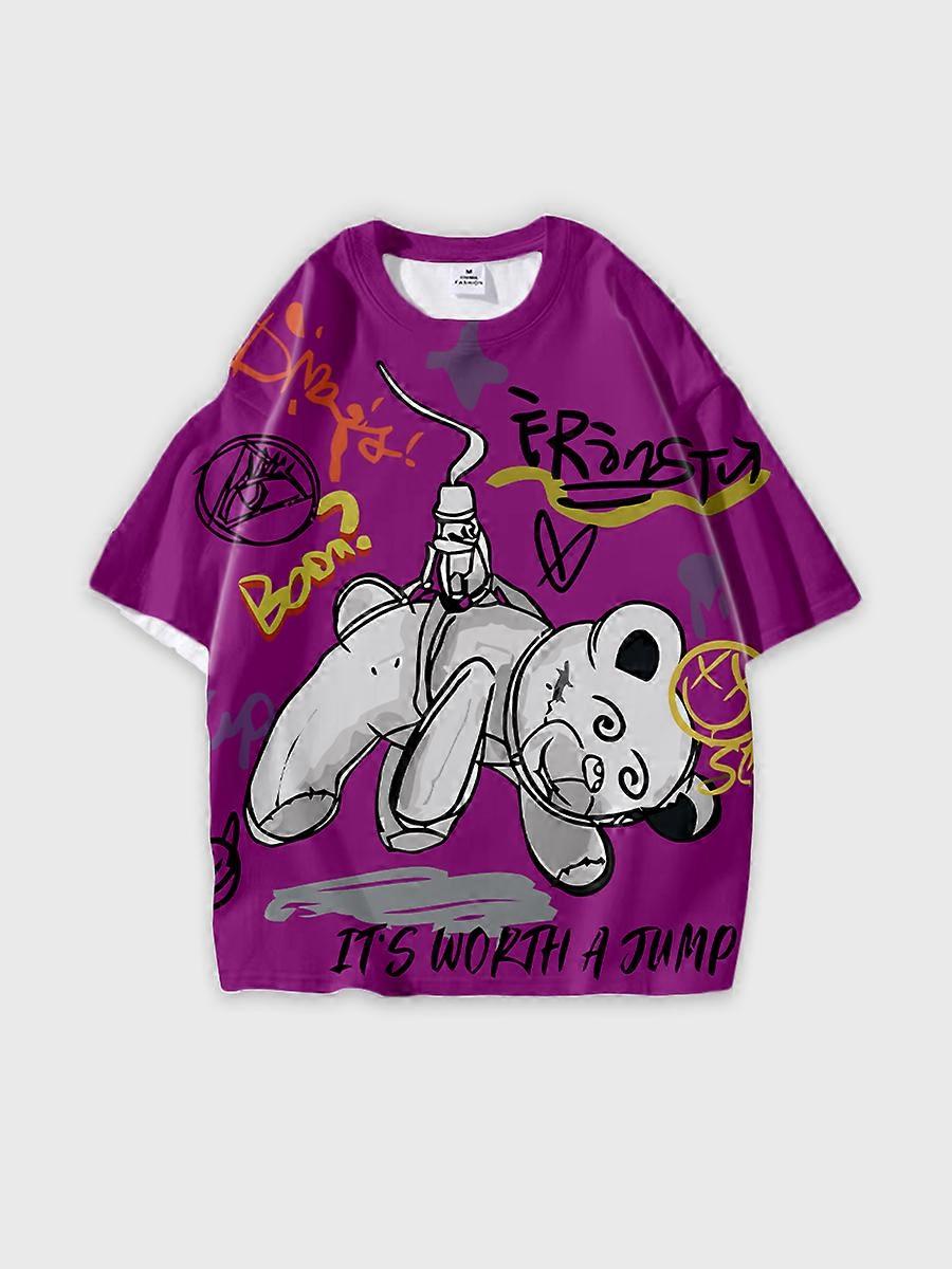 T-shirt round neck Pattern loose short sleeve JW545