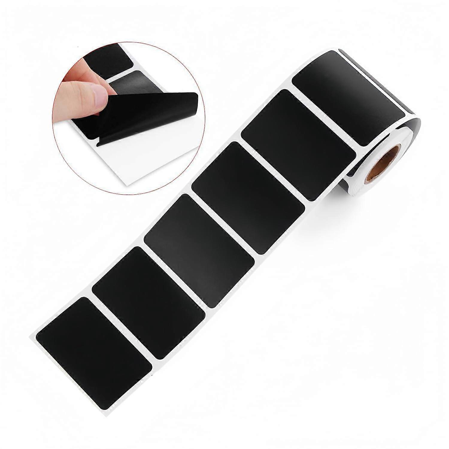 Black DIY Stickers Pack of 600 - Writeable Self-Adhesive Blank Labels for Glass and Jam Bottles, 35 x 55 mm