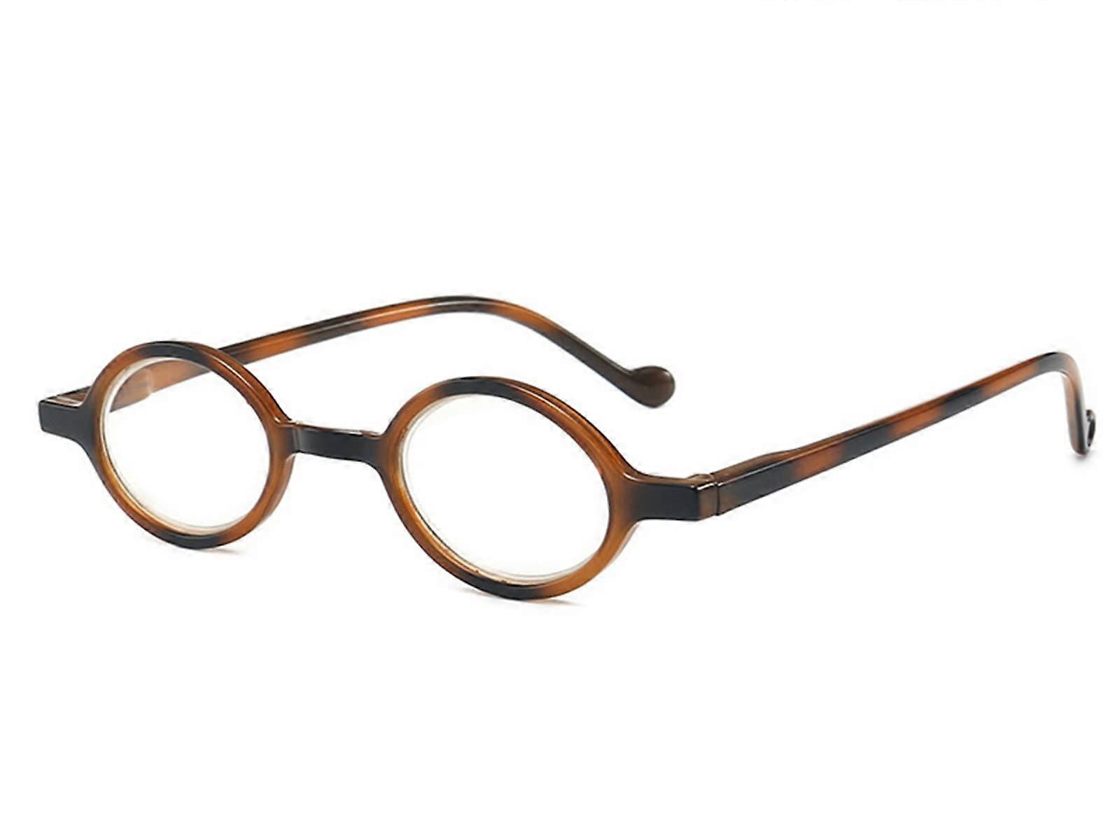 Retro reading glasses with small round blue light filter, spring hinge for women and men