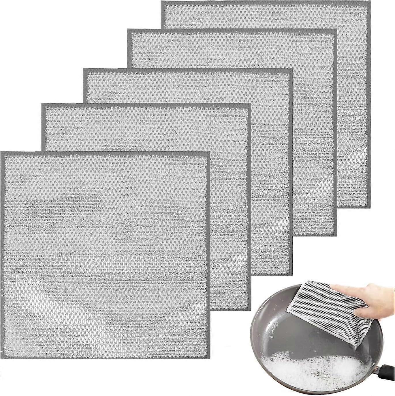 3Pcs Multifunctional Anti-Scratch Wire Dish Cloths, Double Layer Wire