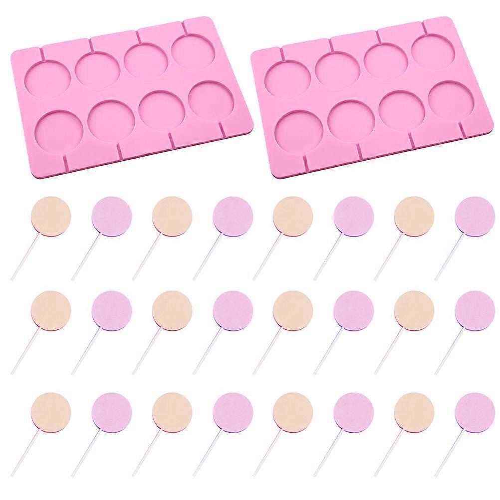 Silicone Round Mold for Homemade Lollipops and Chocolate Three-Dimensional Shape Safe and Practical 2 Sets