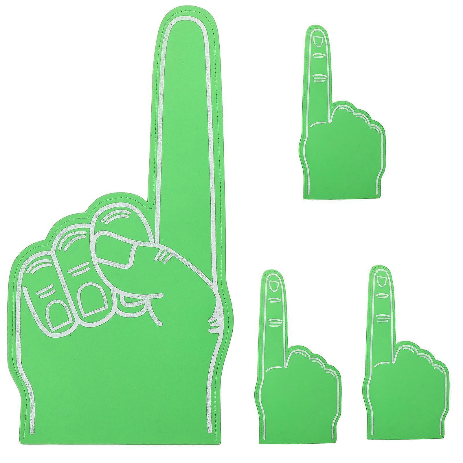EVA Gloves Large Size Green Cheer Up Gesture Expression Hand Toys Party Concert Favors 4Pcs
