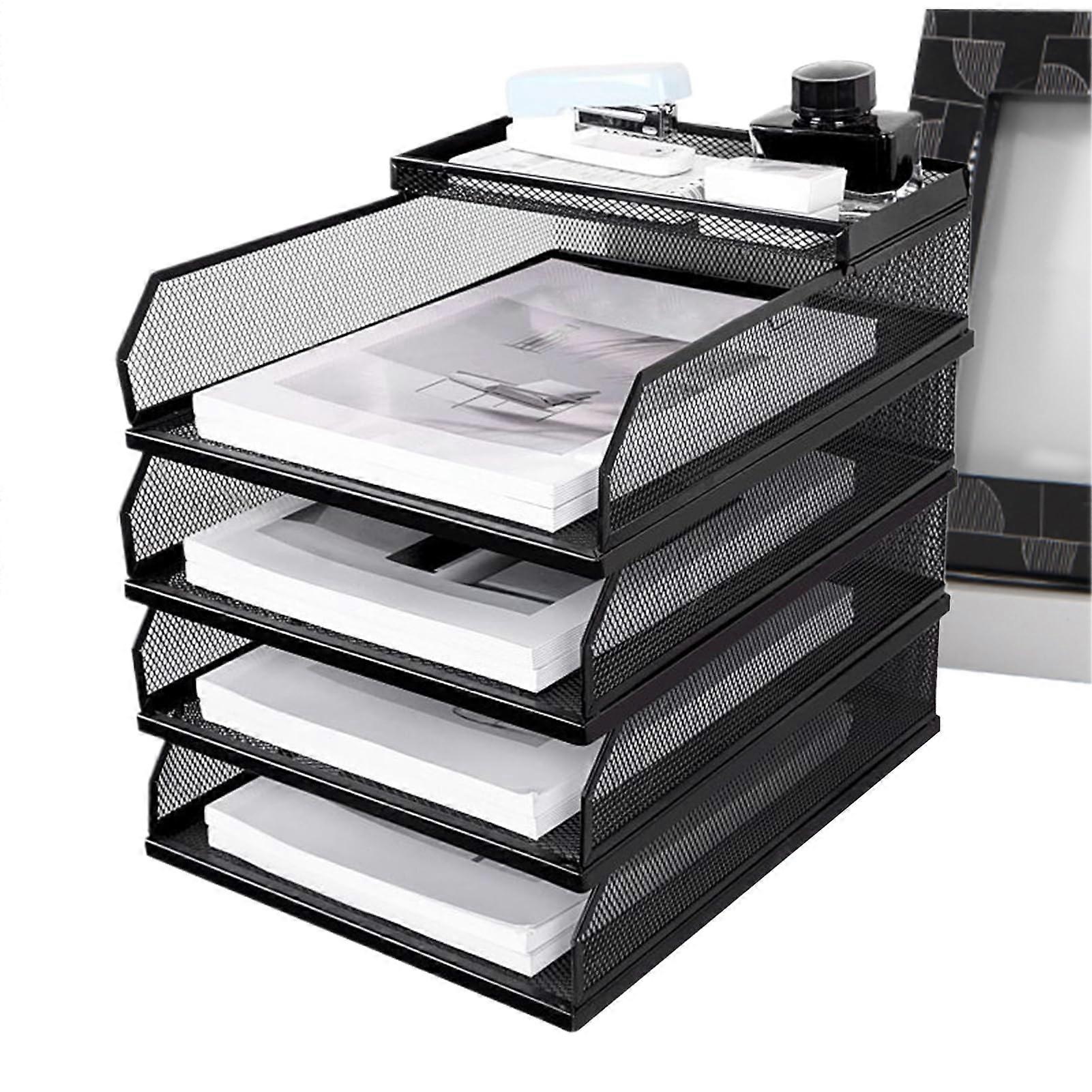 Desktop File Holder - Vertical File Organizer for Desk | Multi-Tier Paper Sorter with Large Capacity for Documents and Letters