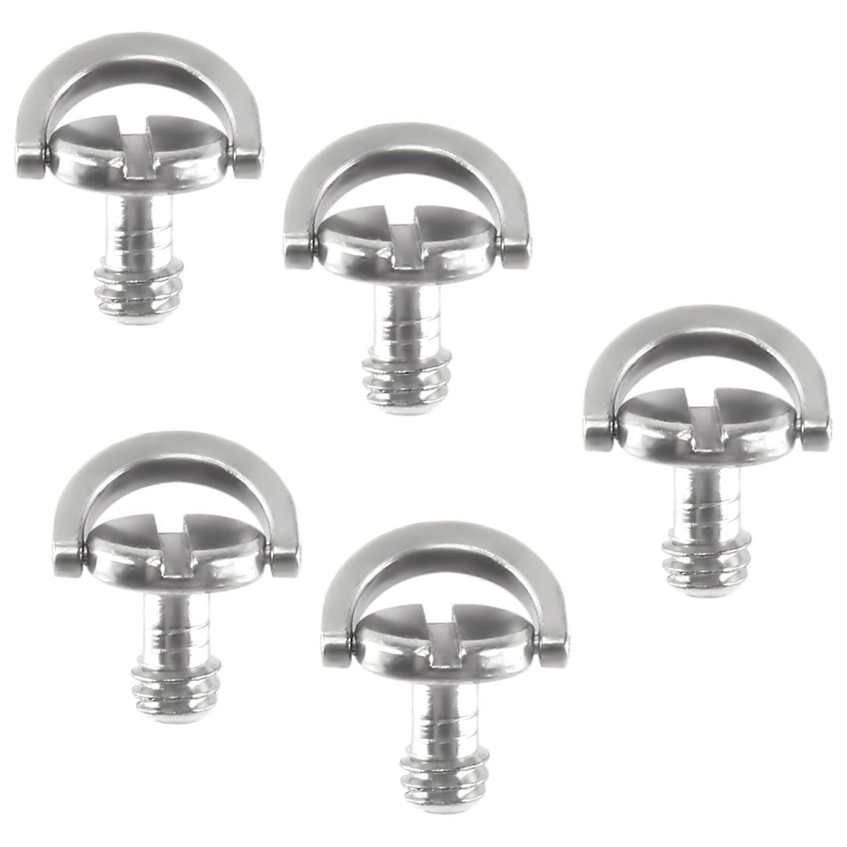5Pack 1/4' Quick Release Plate Mounting Screw DRing D Shaft QR Screws Adapter Bracket for DSLR Camera Tripod Monopod QR Plate Ball Head Stabilizer