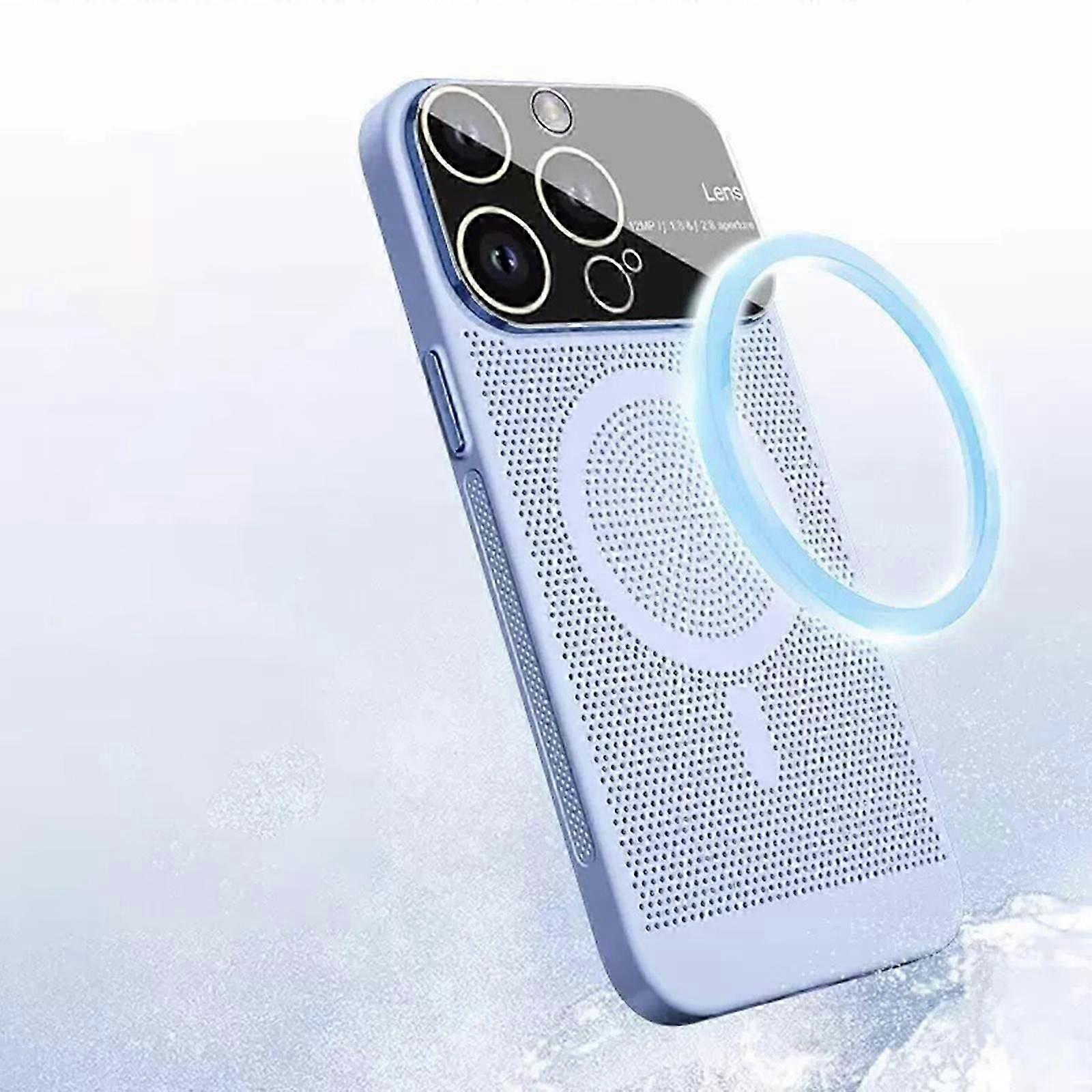 Heat Dissipation Case for iPhone 15 Pro Max/15 Ultra 6.7 Case with MagSafe Mesh Breathable Cooling Magnetic Case, Full Camera Lens Protector
