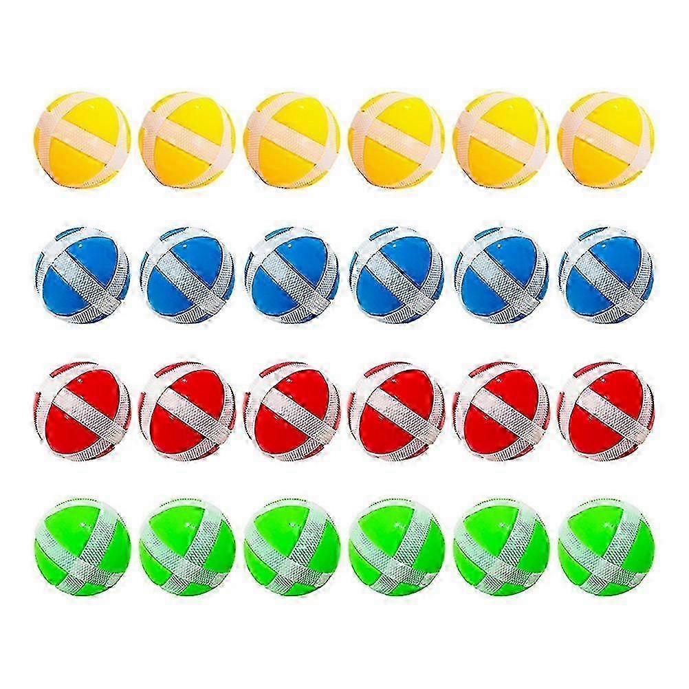 24 Pcs Sticky Dart Balls for Kids - 3.4x3.4cm Assorted Color Flying Toys for Fun Games & Active Playtime