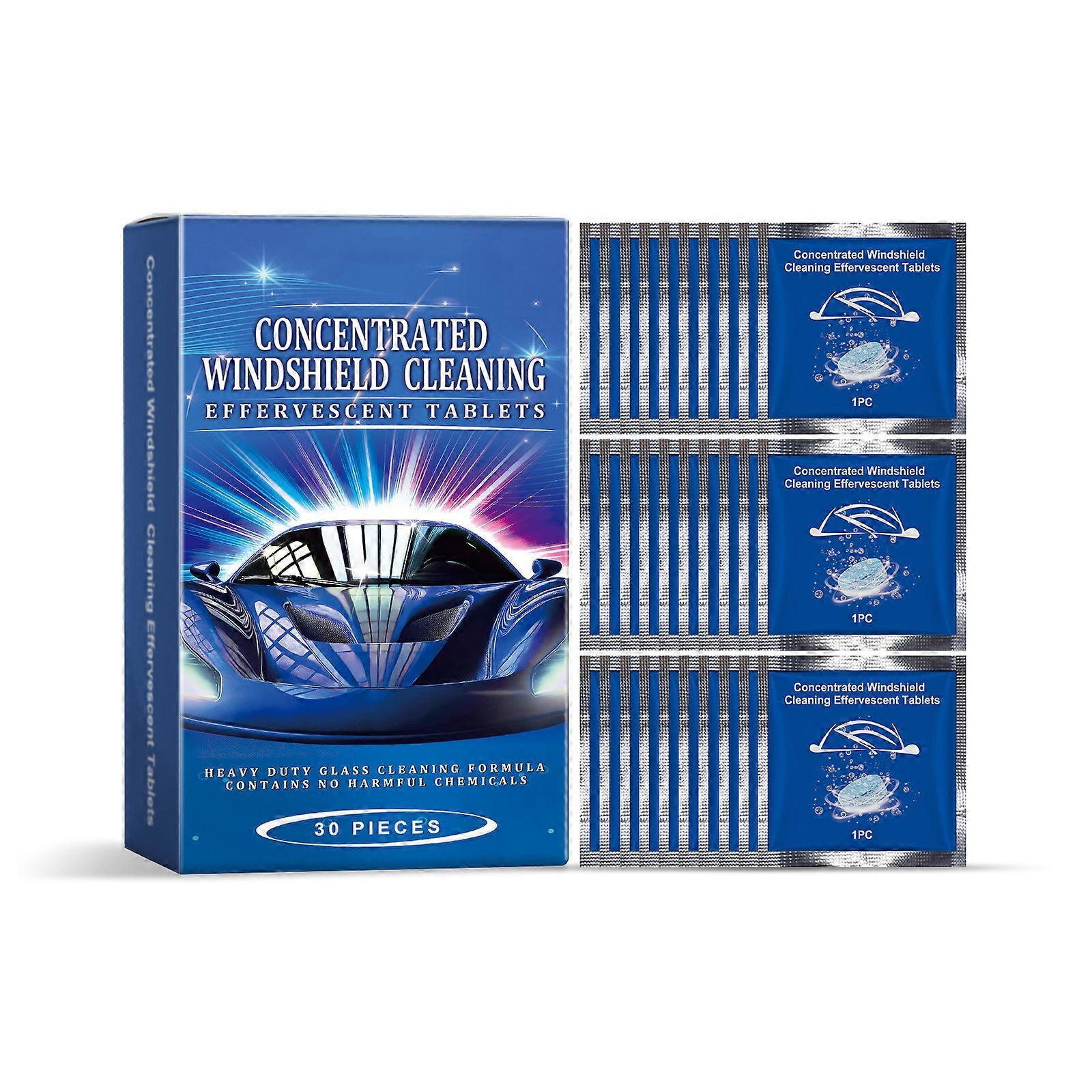 Auto Windshield Cleaner Tablets Effervescent Formula Anti Fog & Water Repulsive Protection Easy to Applicate for Car Multicolor