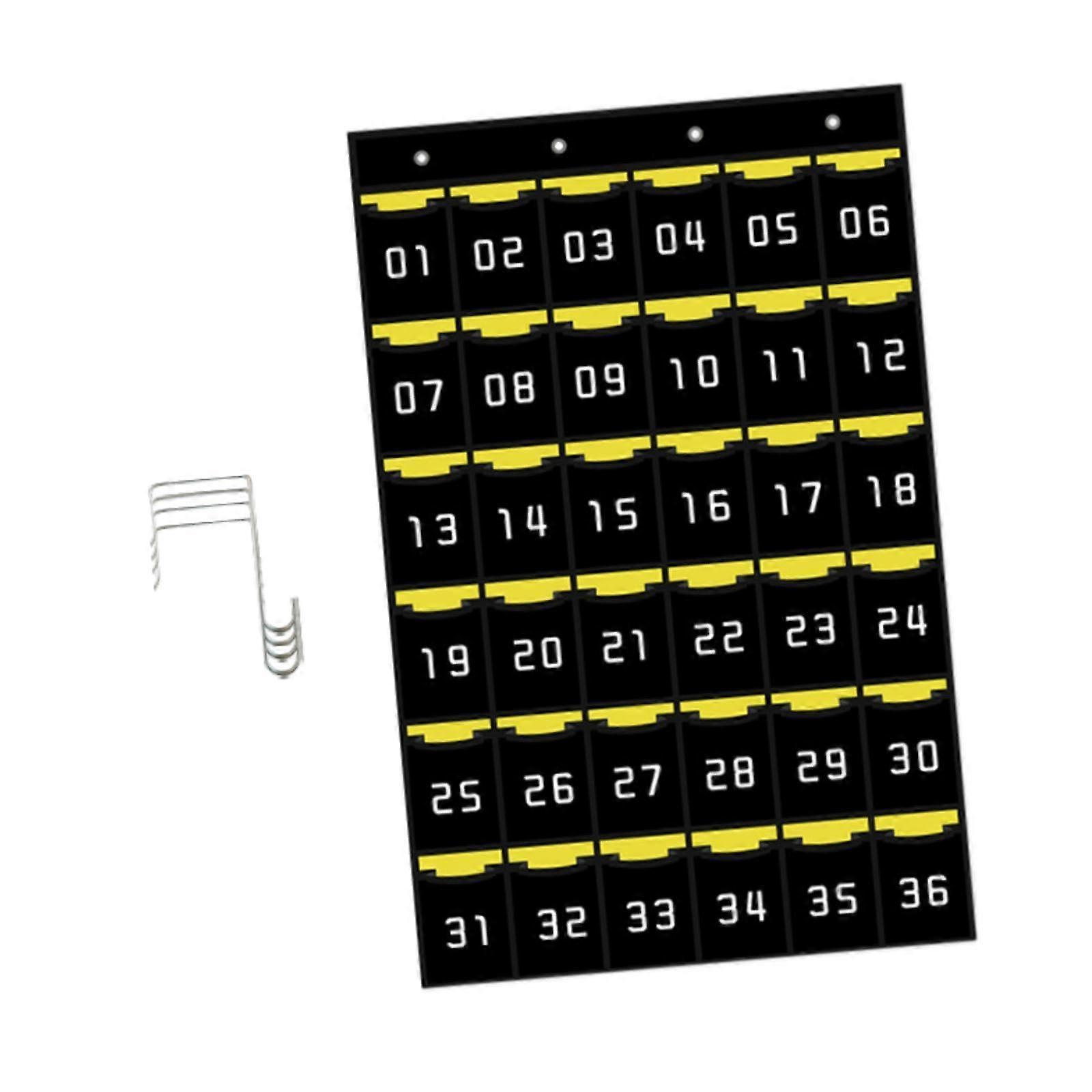 Pocket chart classroom phone organizer, numbered reusable storage pouch, hanging organizer, 36 pockets