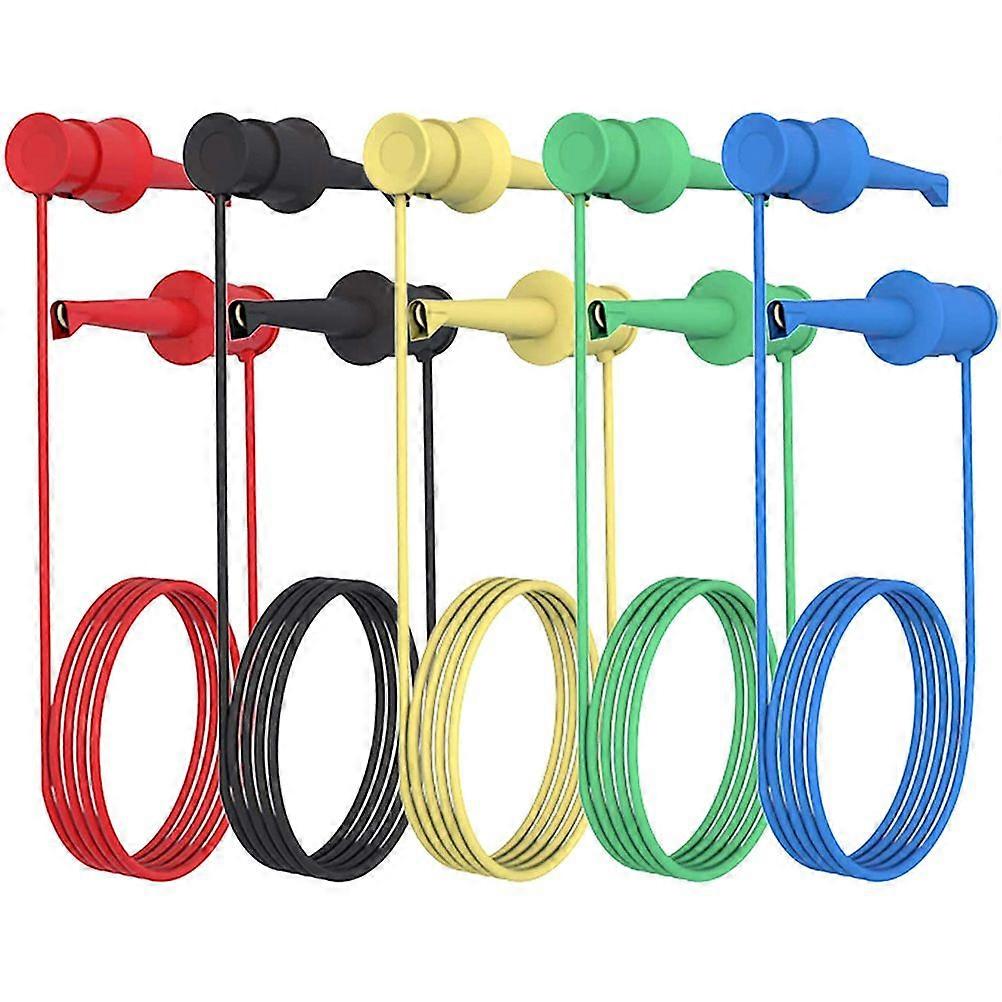5 Pcs Test Leads Mini Grabber Test Cables Wires Dual IC Test Hooks Clips Probe