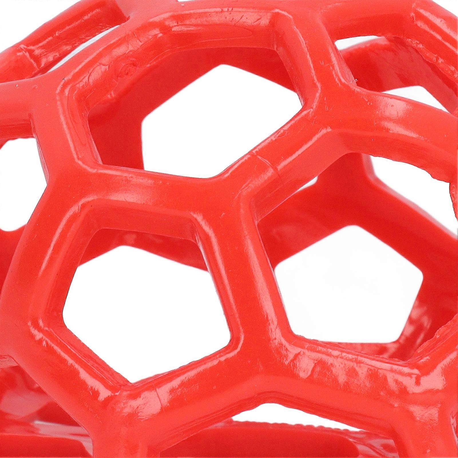 Hanging Feeding Toy Rubber Lattice Design Lightweight Soft Horse Treat Ball for Home and Farm Red