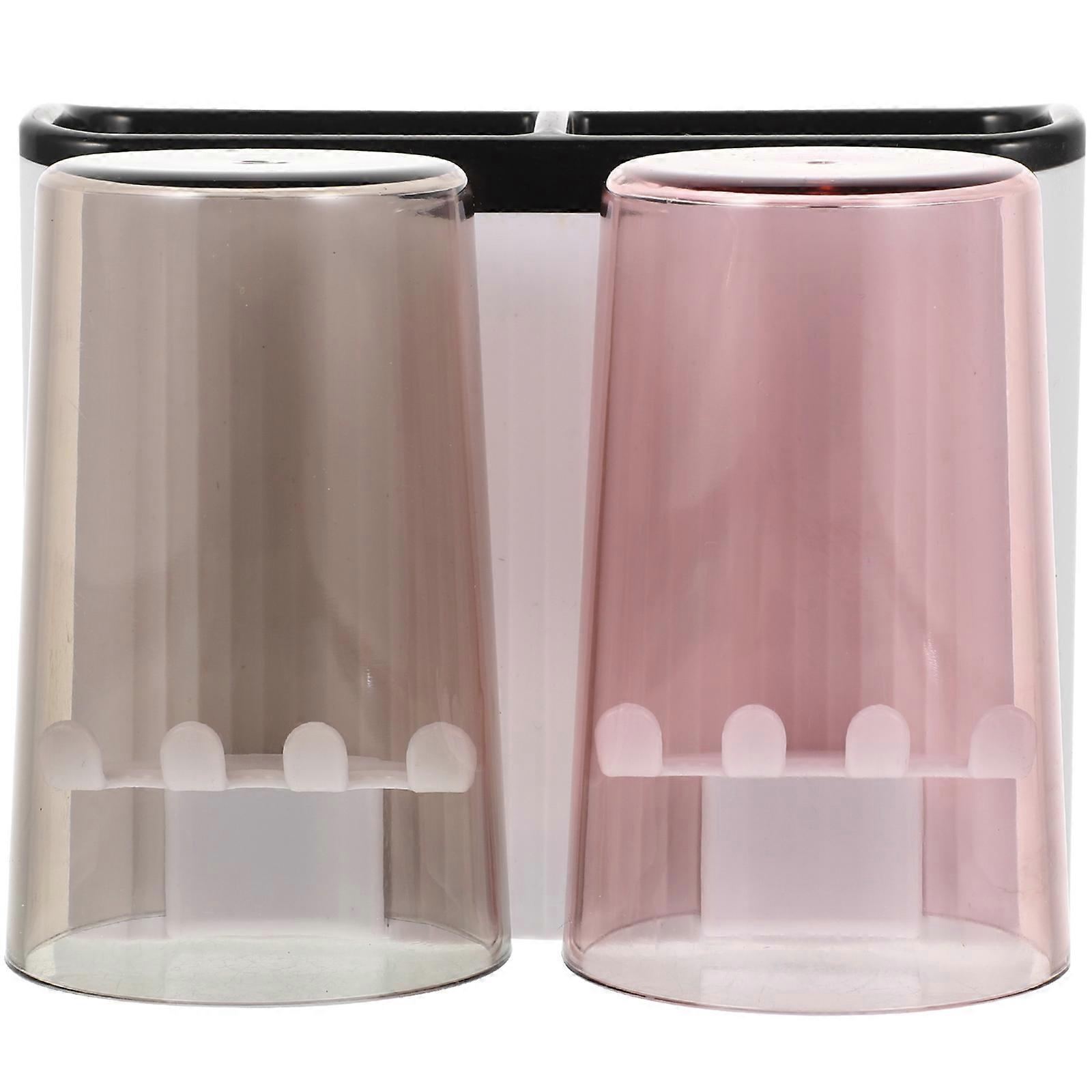Toothbrush Holder with Cup Design for Storing Toothbrushes and Toothpaste Saves Counter Space Assorted Color
