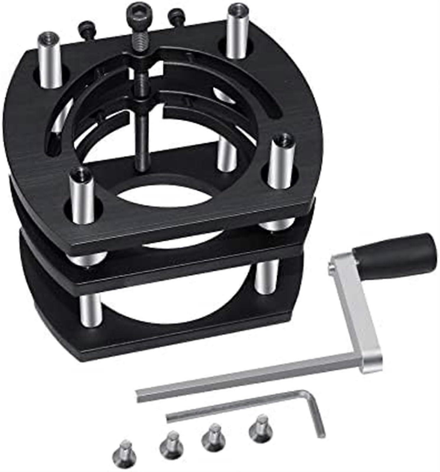 Aluminium Insert Plate for Router Tables, Universal Folding Plate for Woodworking Benches, Black, Compatible with Trim Machines