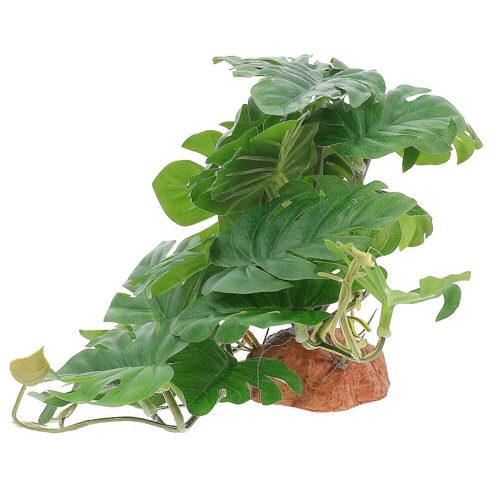Realistic Reptile Terrarium Plant Decor – Durable, Safe, Easy Installation for Aquariums, Turtle Tanks and Reptile Enclosures