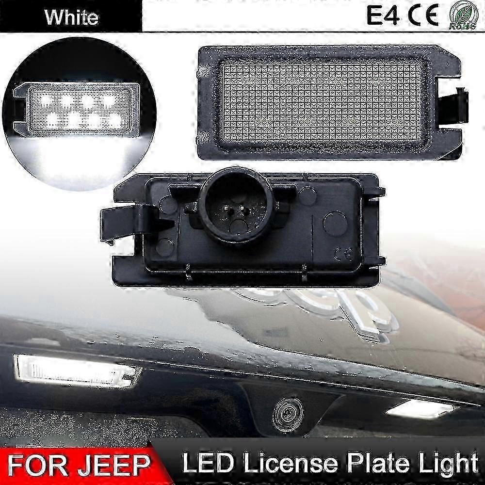 1 زوج لجيب جراند شيروكي كومباس باتريوت لمازيراتي ليفانتي لشركة فيات 500 لدودج فايبر أبيض أدى ضوء لوحة الترخيص