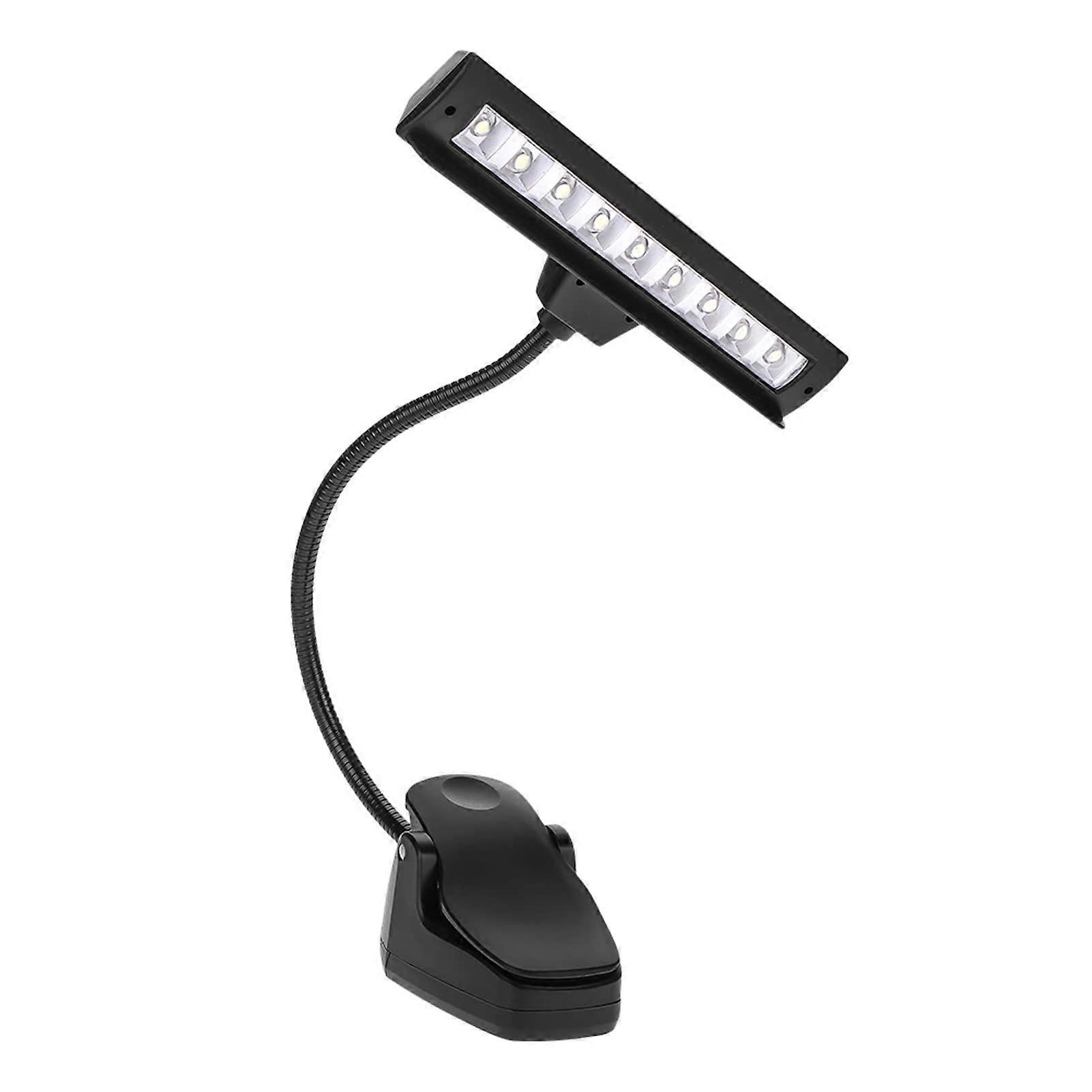 Flexible LED Gooseneck Desk Lamp, 9-LED Clip-On Music Stand Light, Portable Desk and Bedside Reading Table Lamp