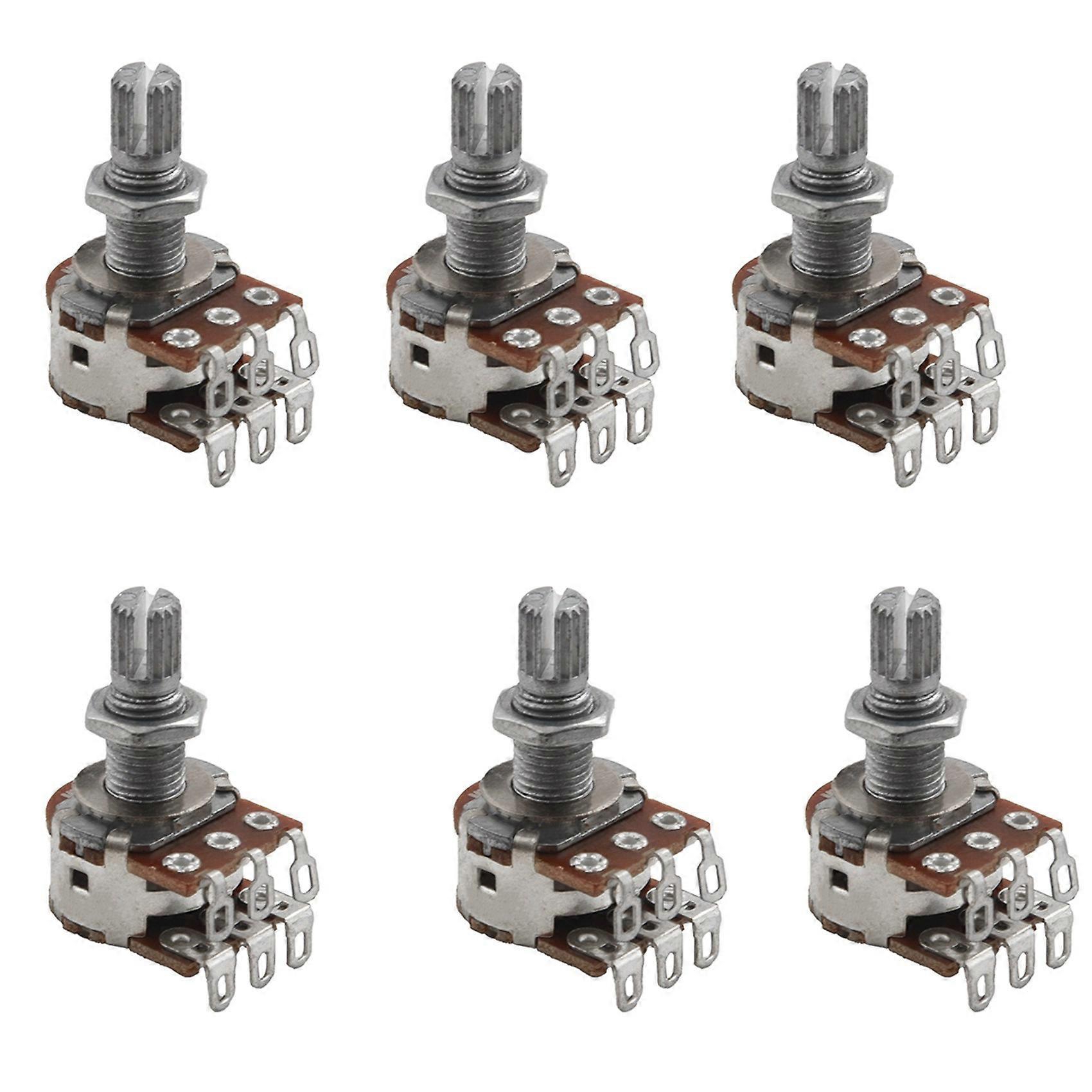 6Pc MN500K Dual Blend Balance Potentiometer(POT) Guitar Bass Volume Tone Control Switch