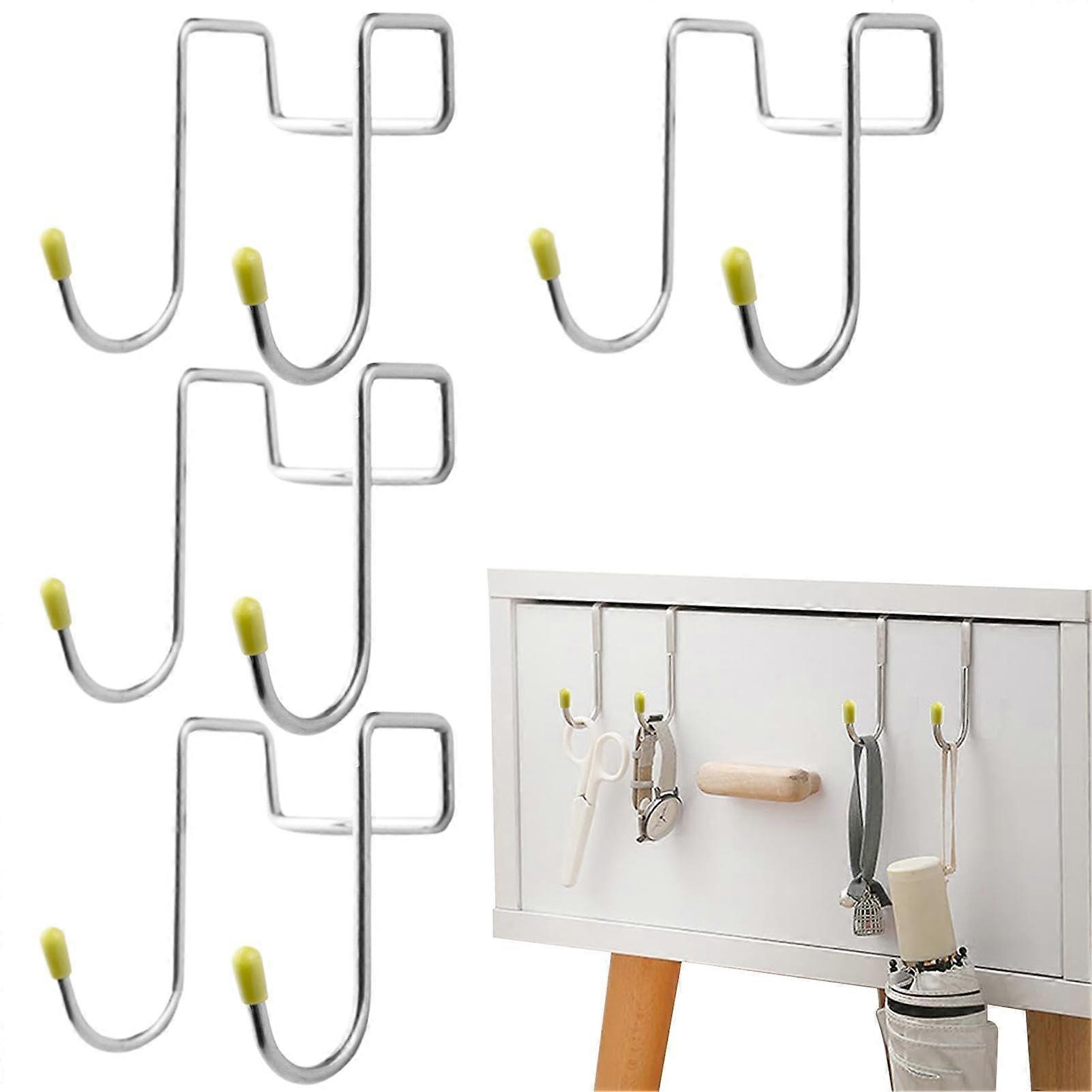 Metal S-Hooks – 4 Stainless Steel Double Hooks, Heavy-Duty Multi-Purpose Hangers for Drawers and Closet Organization
