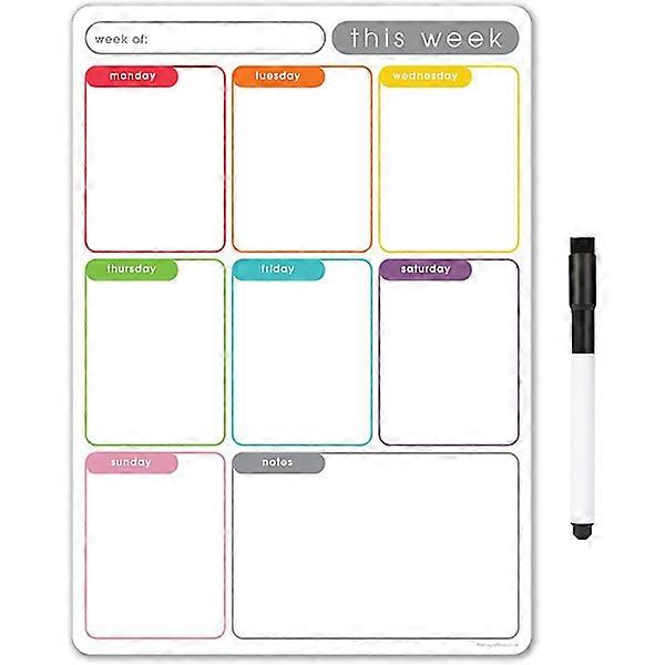 Tms A4 Magnetic Weekly Planner, Dry Erase Refrigerator Calendar Whiteboard for Organizing Daily Tasks - null none