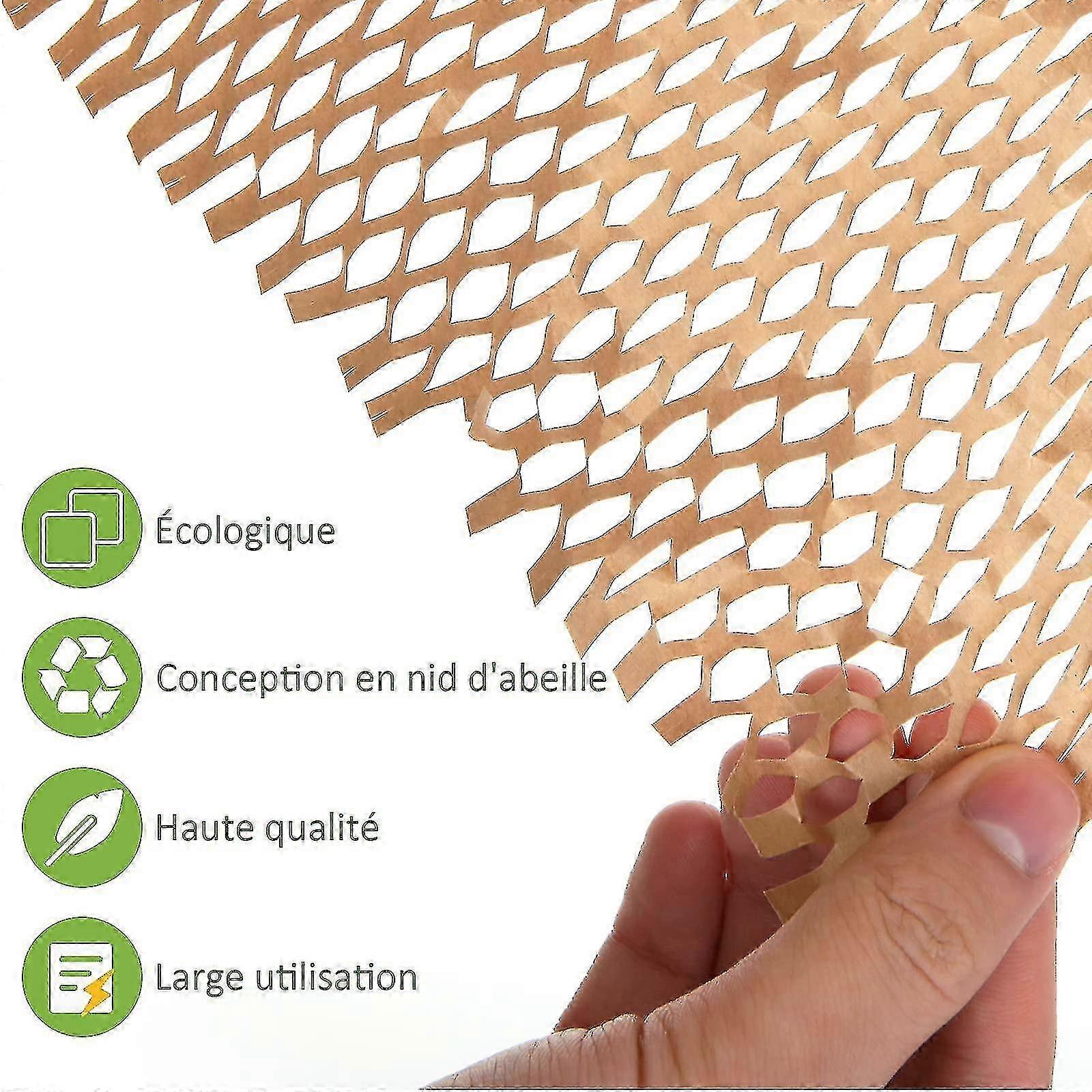 50 م 38 سم كرافت قرص العسل لفة ورق التعبئة والتغليف ، لفة ورق تغليف قرص العسل صديقة للبيئة للنقل ، الحماية ، تغليف الهدايا و SZRG A-D