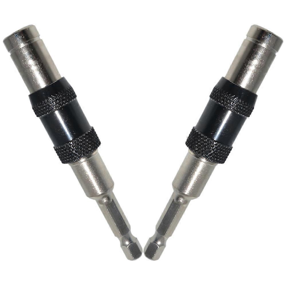 Flexible Drill Bit Extension Magnetic Rotary Drill Holder Hexagonal Handle For Corners Black 2Pcs