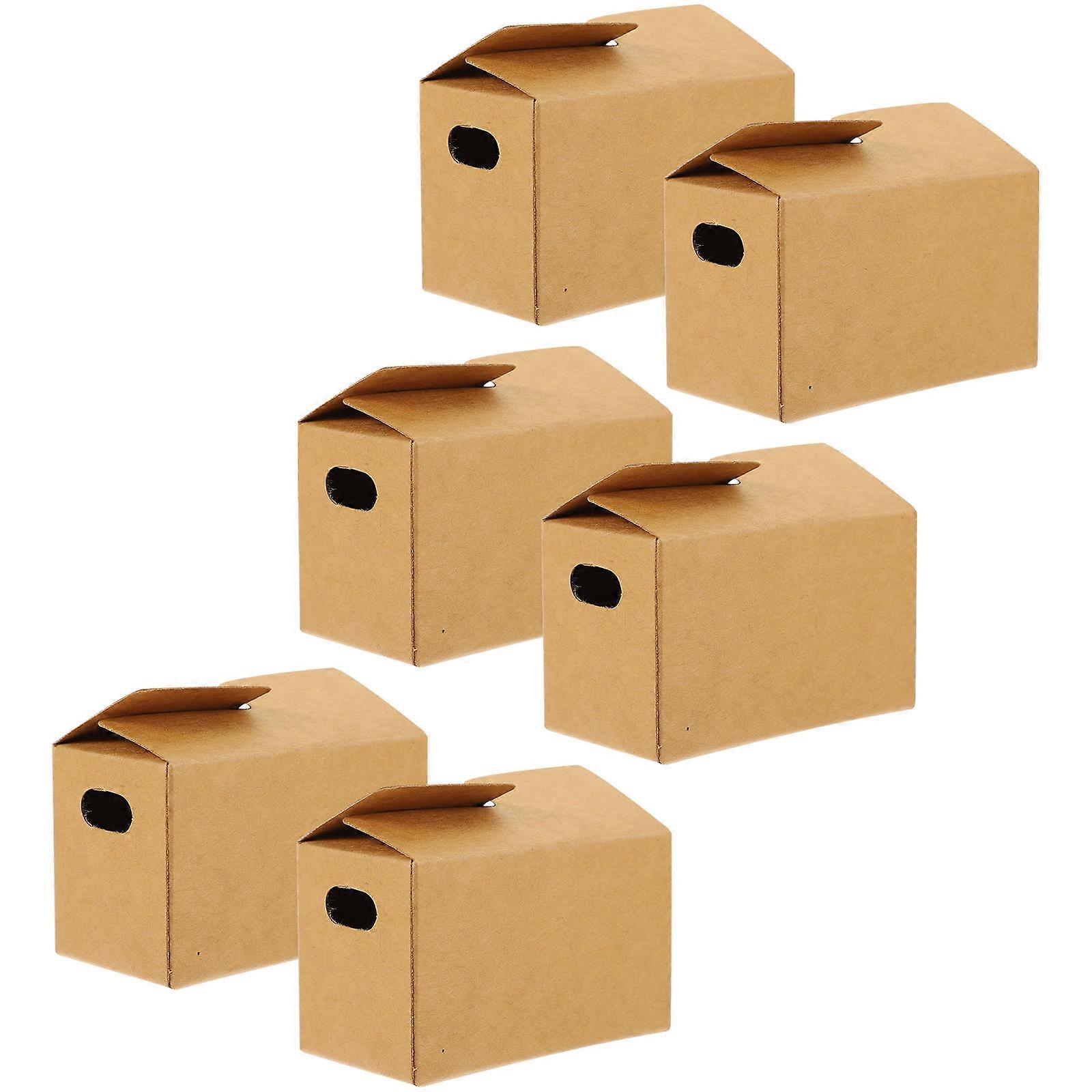Brown Kraft Paper Mini House Decor for Display Inspires Kids Creativity with Safe Rounded Edges 10Pcs