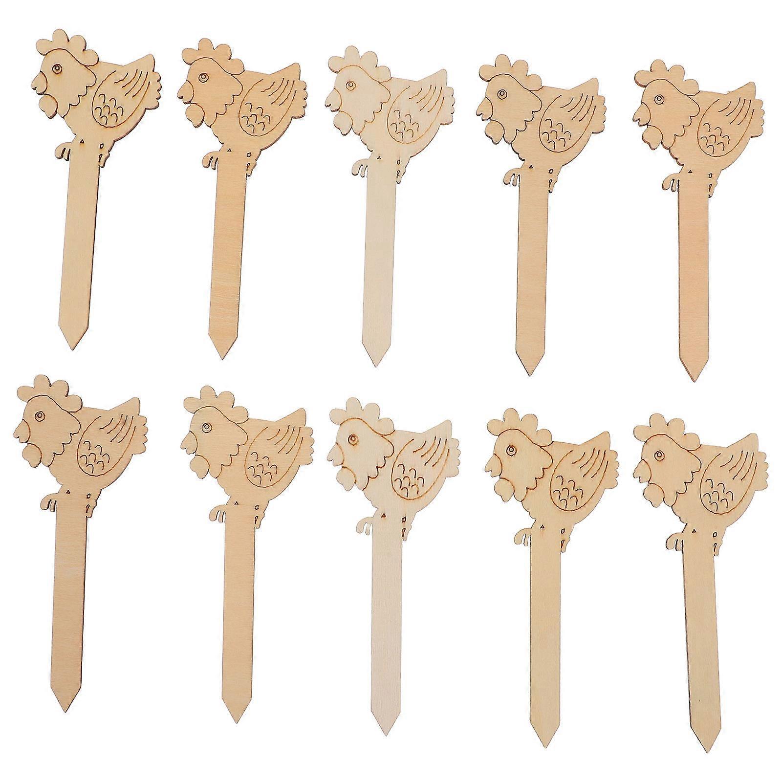 Wooden Bookmarks for Reading Use 10Pcs Easter-Themed Chicken Shape Design