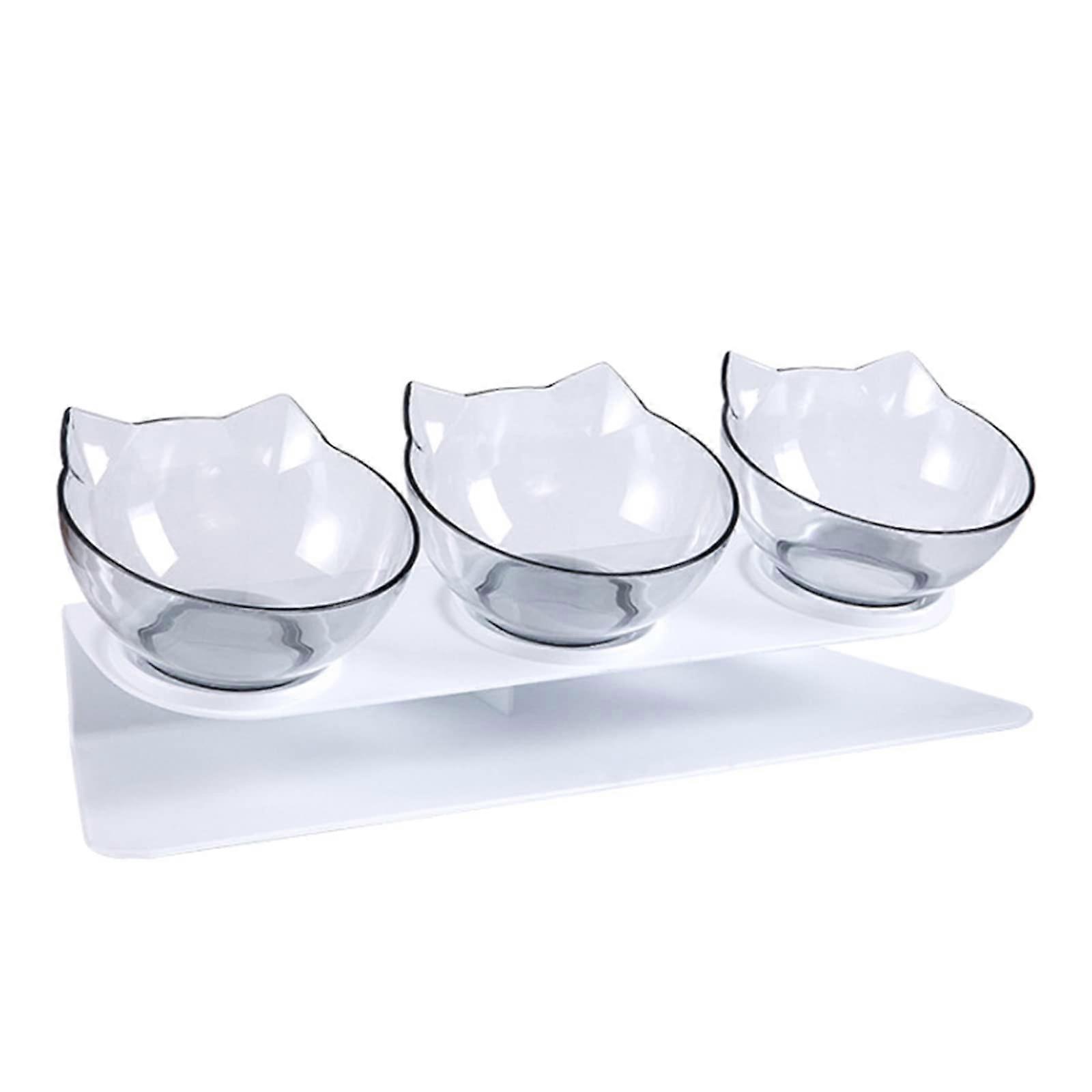 15° Elevated Dog Bowl with Anti-Slip Base, Food-Grade Material, Transparent Design for Puppies and Kittens