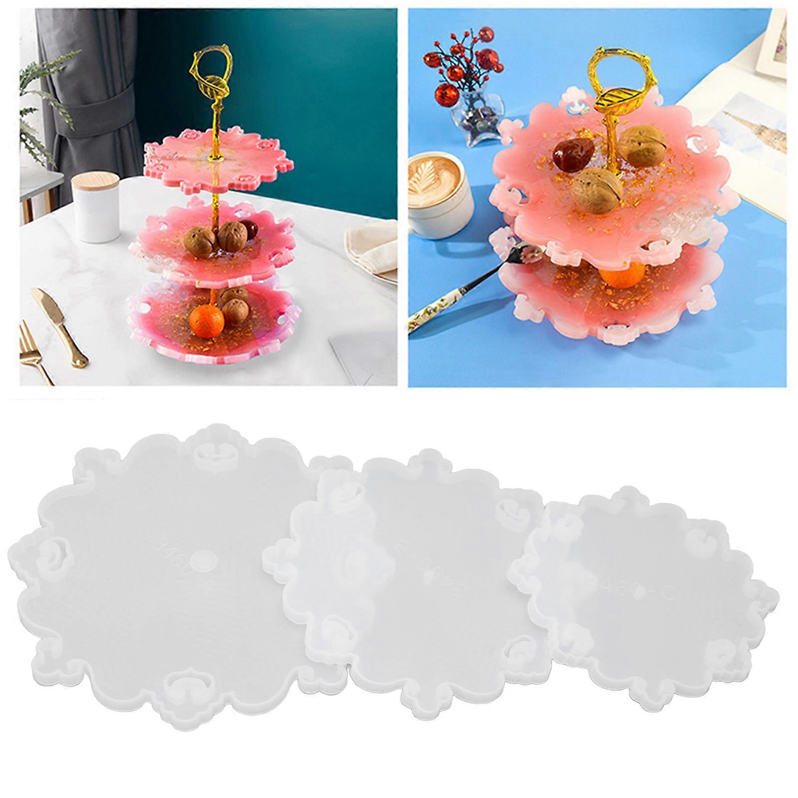 3pcs Silicone Molds European Style 3 Layer Laciness Casting Resin Mold Durable Reusable Easy Demoulding DIY Making