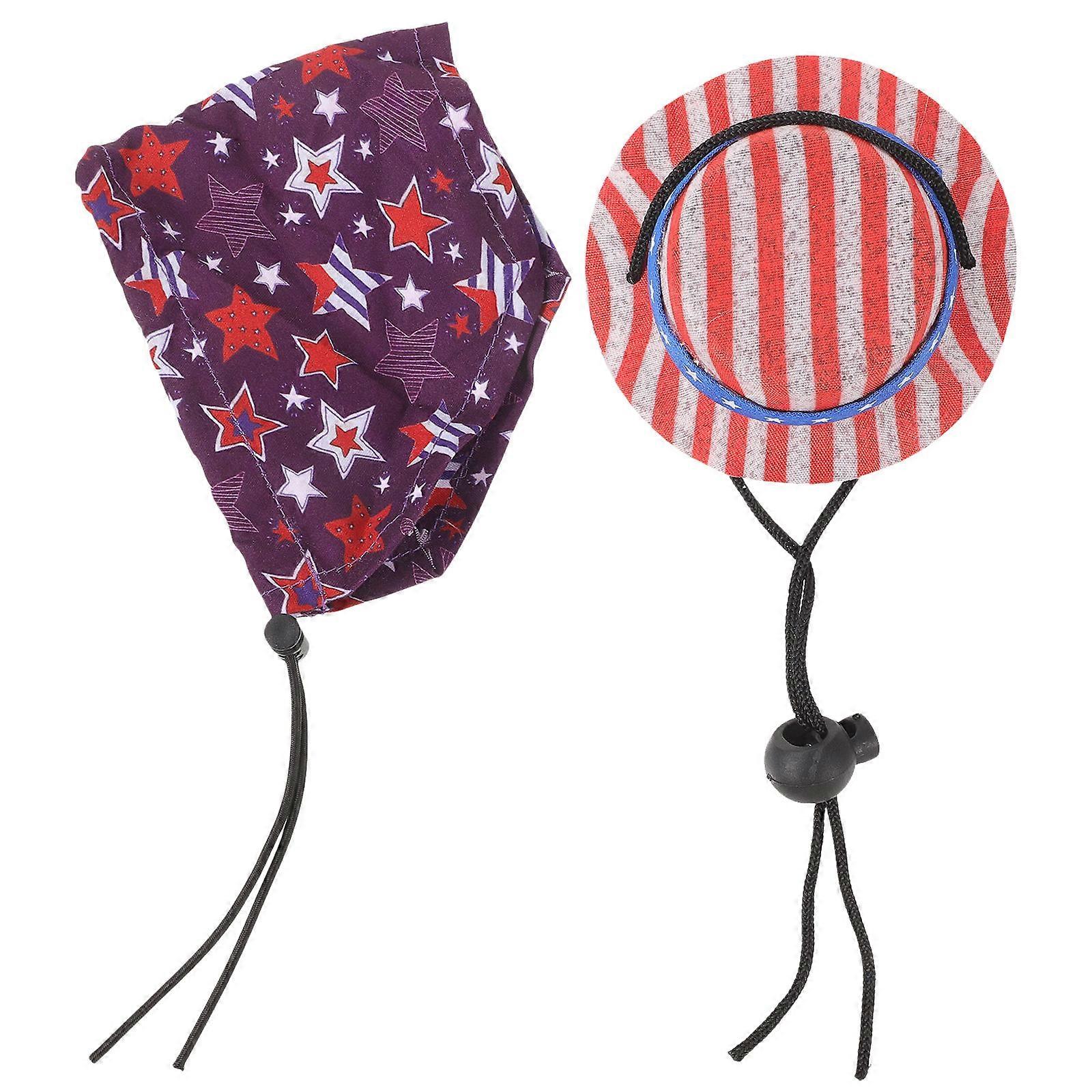 Pet Cloak And Hat For Small Pets 1 Set Independence Day Costume Design Easy To Wear Assorted Color