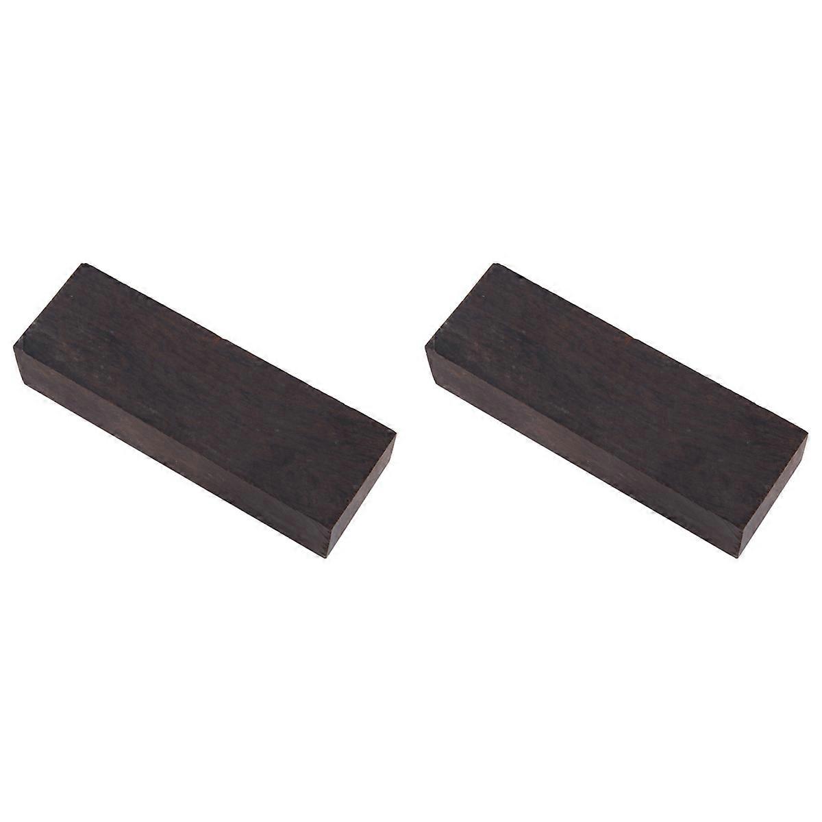 2X Ebony Lumber Block Wood Material DIY Blank Crafts Knife Handle Timber Handicraft Raw Material Woo