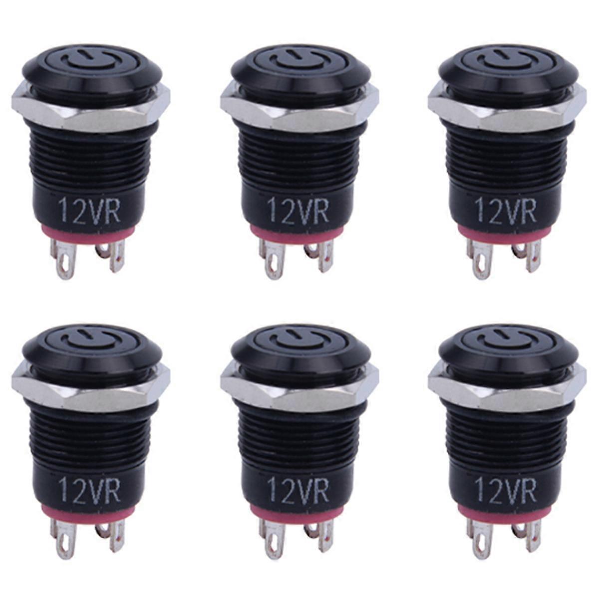 12V 2A 9.5mm LED Metal Cap Power Momentary Push Button Switch Car DIY Modified