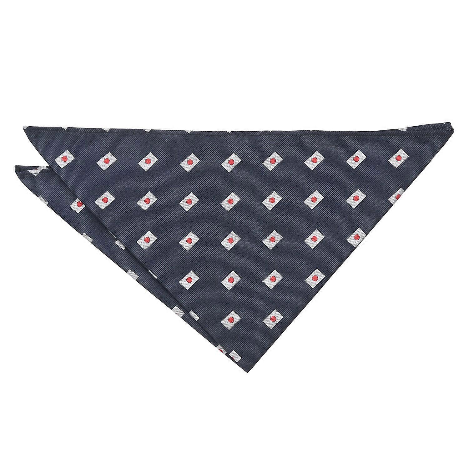 Navy Blue Japanese Flag Embroidered Pocket Square