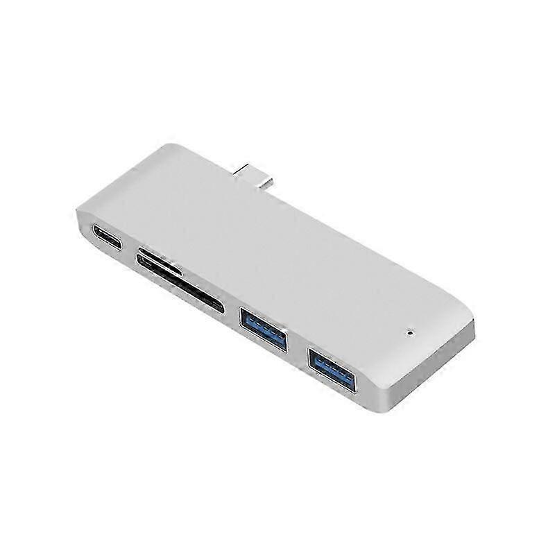 Adapter koncentratora USB USB do MacBooka, smukły aluminiowy adapter koncentratora Thunderbolt 3 typu C, adapter dokujący, srebrny