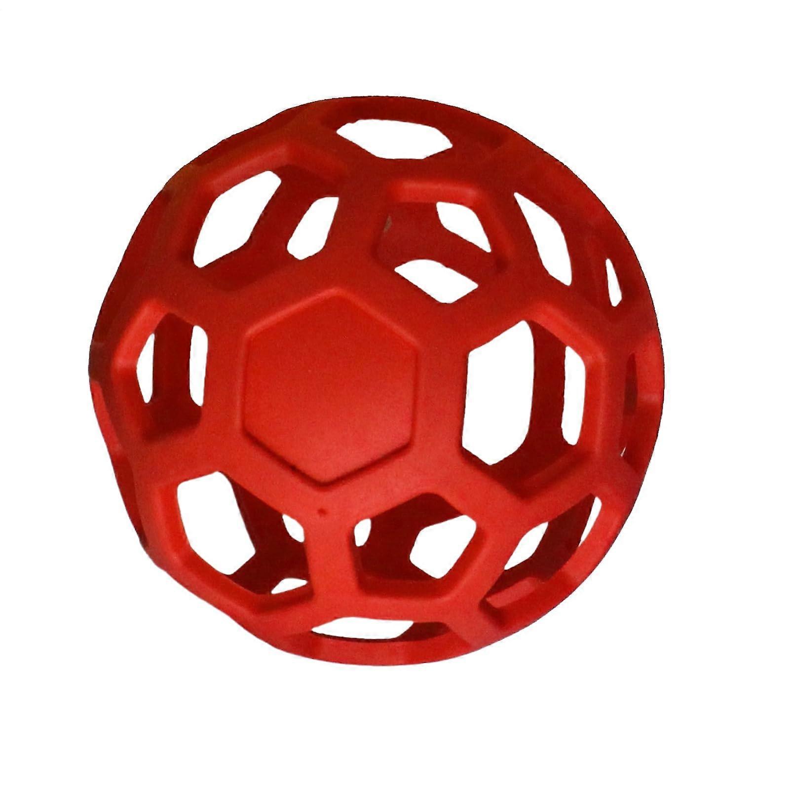 Dog Ball Soft Chewable Rubber Rubber Toy Rubber Toy for Outdoor Play Indoors Training Chewing Teething Ring Exercise Introduction Red