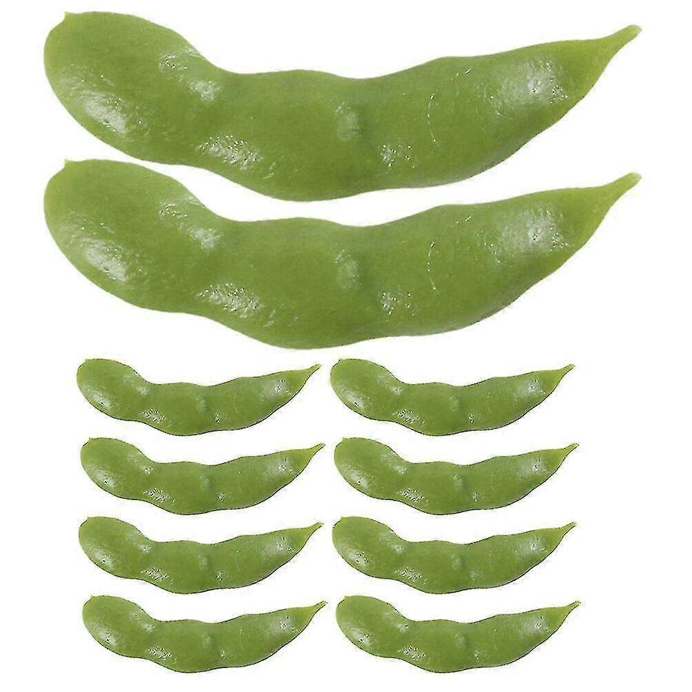 12pcs Artificial Soybean Lifelike Faux Soybean Fake Soybean Prop Vegetable Models